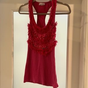 Cute racer-back embellished tank top